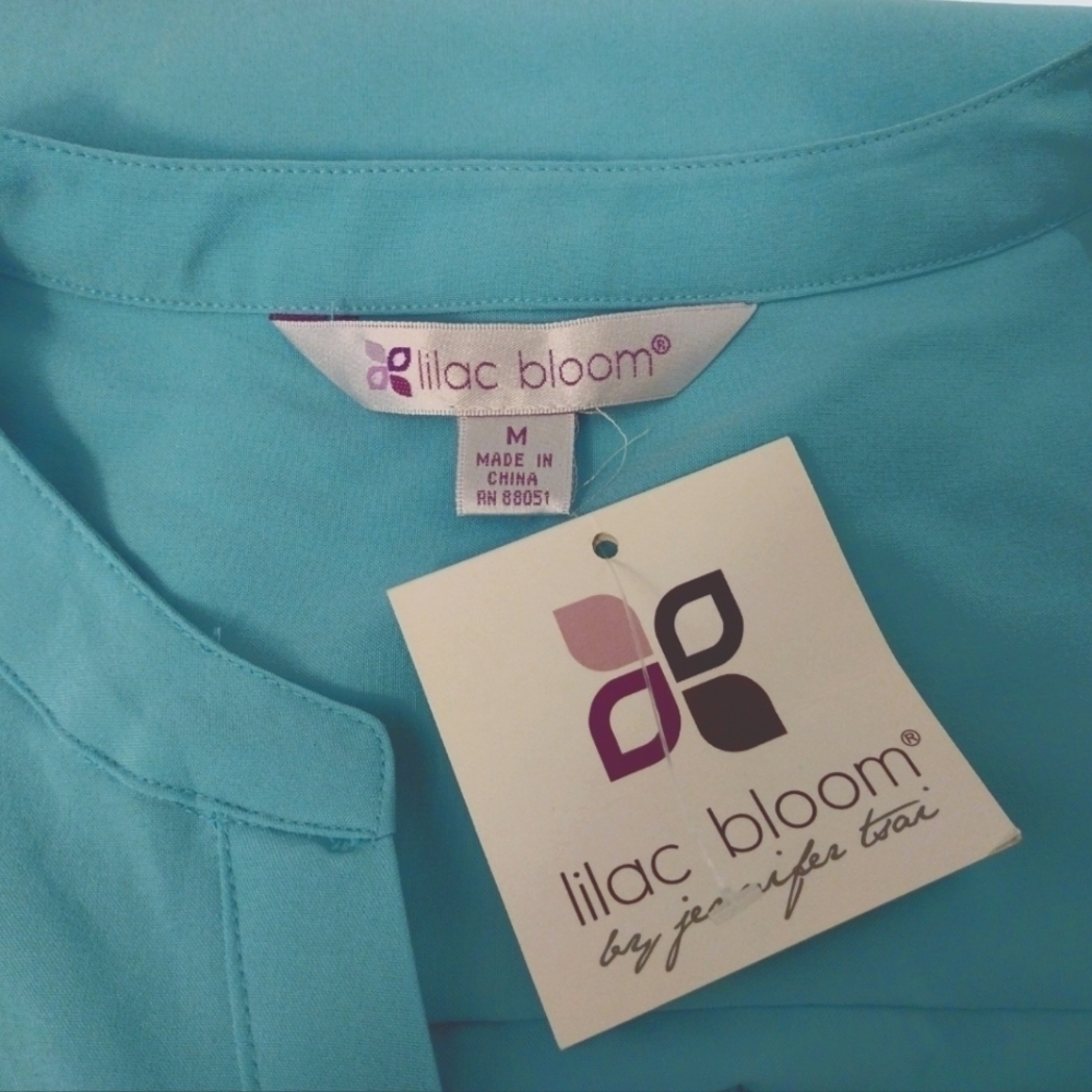 Lilac Bloom V Neck Tunic Blouse - Picture 6 of 6